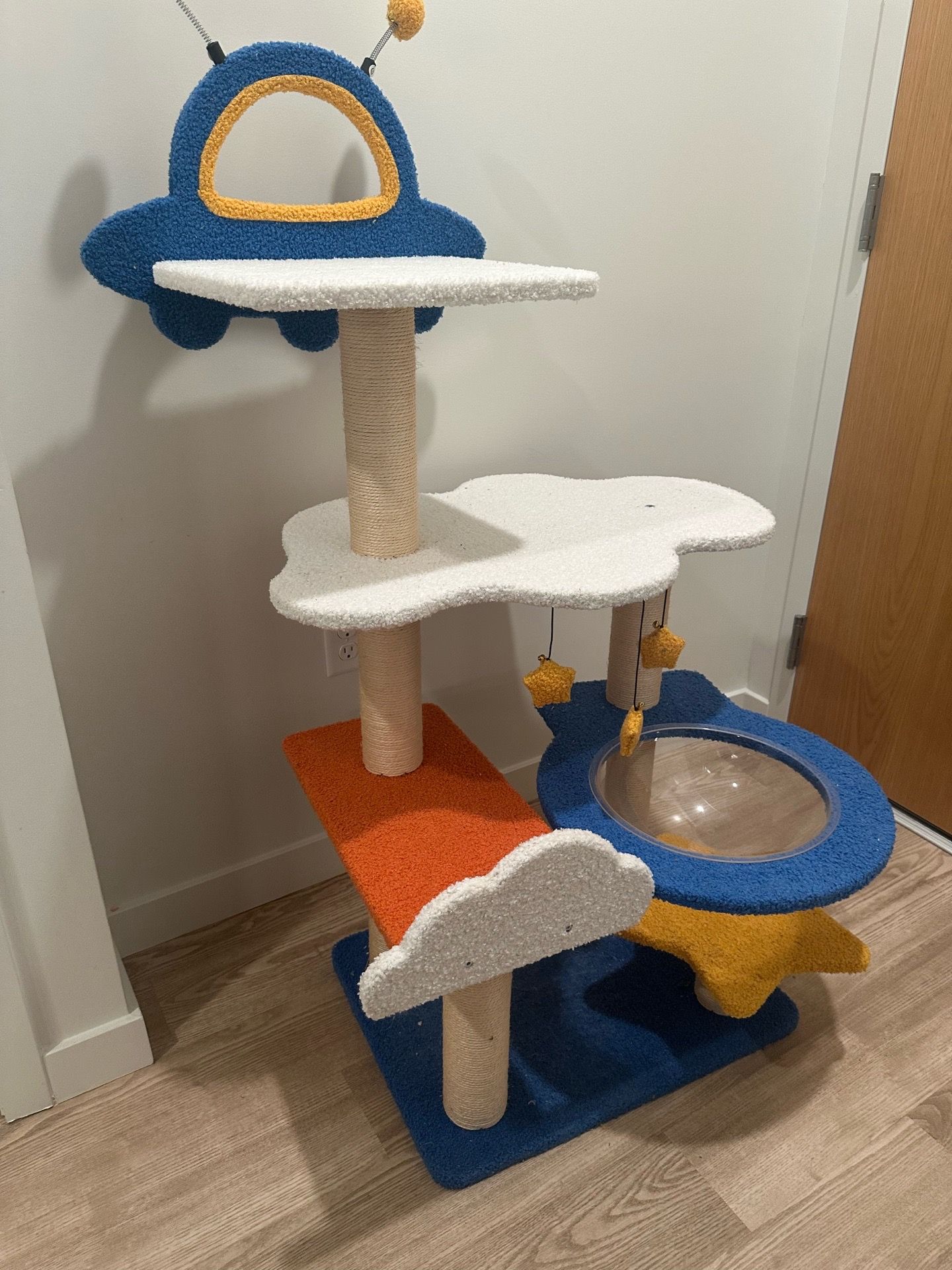 beautiful cat tower with scratcher
