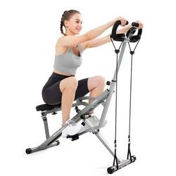 FLYBIRD Gray Squat Machine, Ride Rowing Machine for Glute Core Legs Cardio Exercise, 4 Adjustable Re