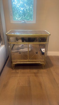 Glass nightstand with drawers