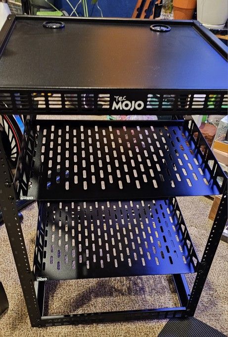 Tecmojo 16U Open Frame Rack for Servers & AV Gear,Server Rack Floor Standing or Wall Mounted,with 2 PCS 1U Rack Shelves & Mounting Hardware,Network Ra