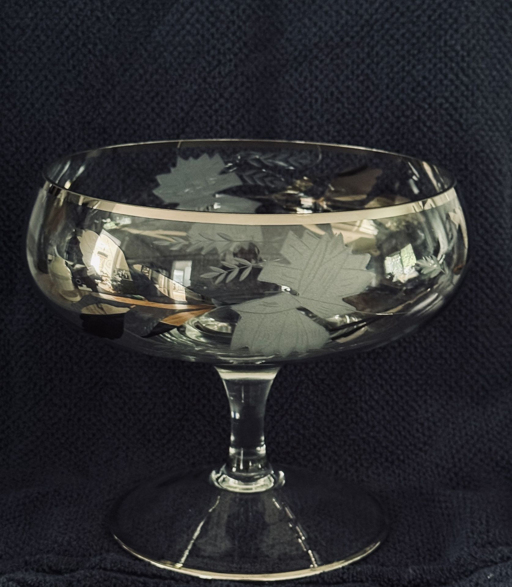 MCM Etched Glass Bowl