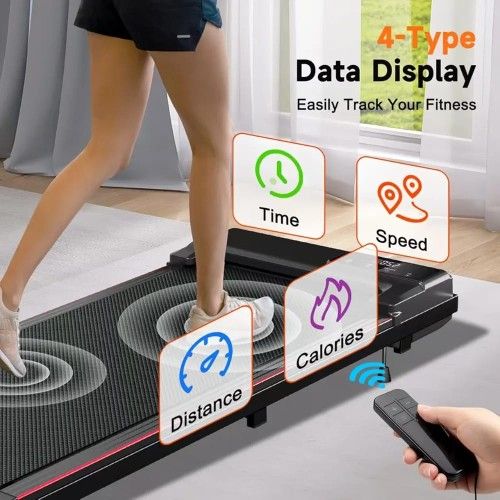 Walking Pad Treadmill Under Desk6% Manual Incline300lbs CapacityFoldable Portable 2.5HP Mini Treadmill for HomeAPP CompatibleCompact Design for W