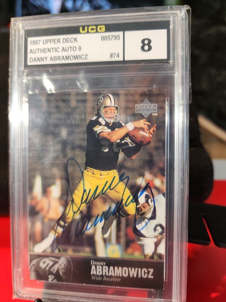 DANNY ABRAMOWICZ 1997 Upper Deck Legends Signed Auto Autograph SAINTS UCG 9 AUTO 8 OVERALL
