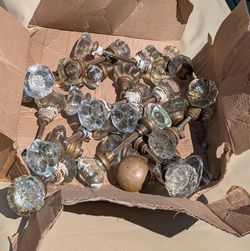 Vintage glass door knobs