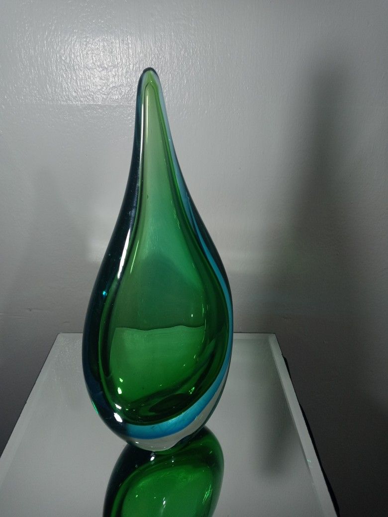 SOMMERSO GLASS TEAR DROP SCULPTURE 10.5" - J