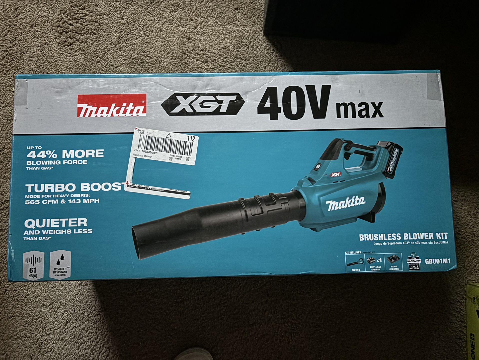 Makita Leaf Blower With Charger And Battery 