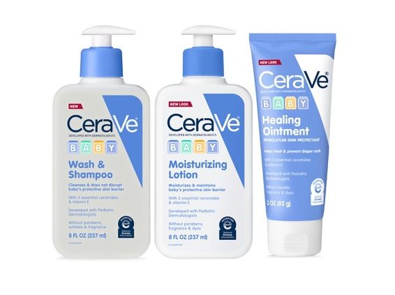 CeraVe Baby Bath Set, 8oz Wash & Shampoo + 8oz Moisturizing Lotion + 3oz Healing Ointment