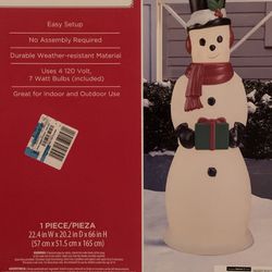 Big Tall Giant Snowman 66-Inch With C7 Lights  RARE