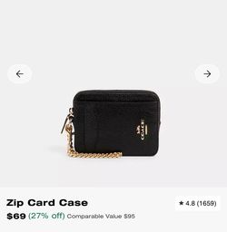 Coach zip card case