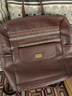 Brown trendy backpack $5