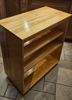 Solid wood rolling cart table or kitchen island