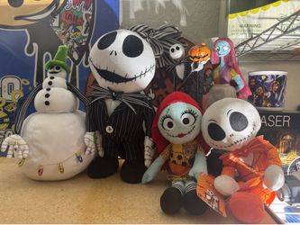 Disney The Nightmare Before Christmas Plush & Collectibles Bundle – Jack, Sally, Zero & More