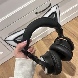 bluetooth light up cat headphones