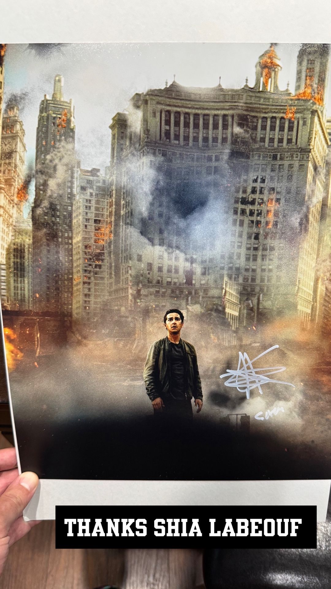 Shia labeouf signed mini poster