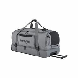Wrangler Jumbo 36-inch Drop-Bottom Rolling Duffel with Telescopic Handle (Gray)