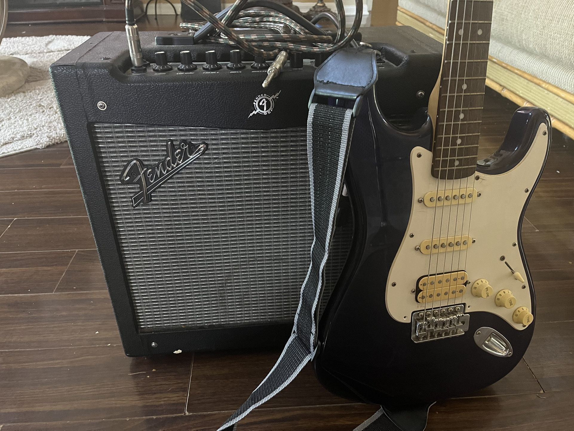 Guitar And Fender Amp Combo