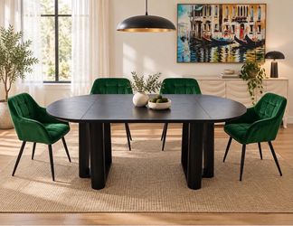 63” Oval dinning table with 4 chairs all brand new in box