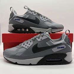 Men's Nike Air Max 90 Drift Shoes - Grey Royal Blue - Size 8.5, 9.5, 10, 10.5, 11, 11.5, 12, 13