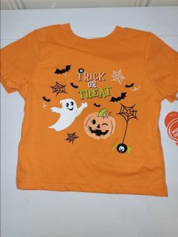 Wonder Nation Toddler Unisex Halloween Graphic Tee, Top, Trick or Treat T-Shirt