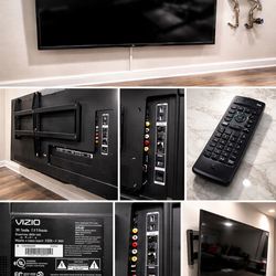 Vizio 60” Smart TV – Wall Mounted – 1 Remote – Works Perfect