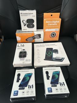 New Ai Glasses,Translation Earbuds,Smart Watch, Microphone,