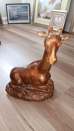 Copper-Tone Giraffe Figurine Statue