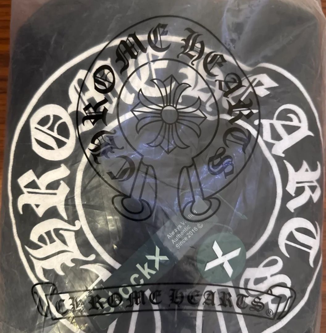 Chrome Hearts Horseshoe Floral Cross-Sleeve Zip Up Hoodie 'Black/White'