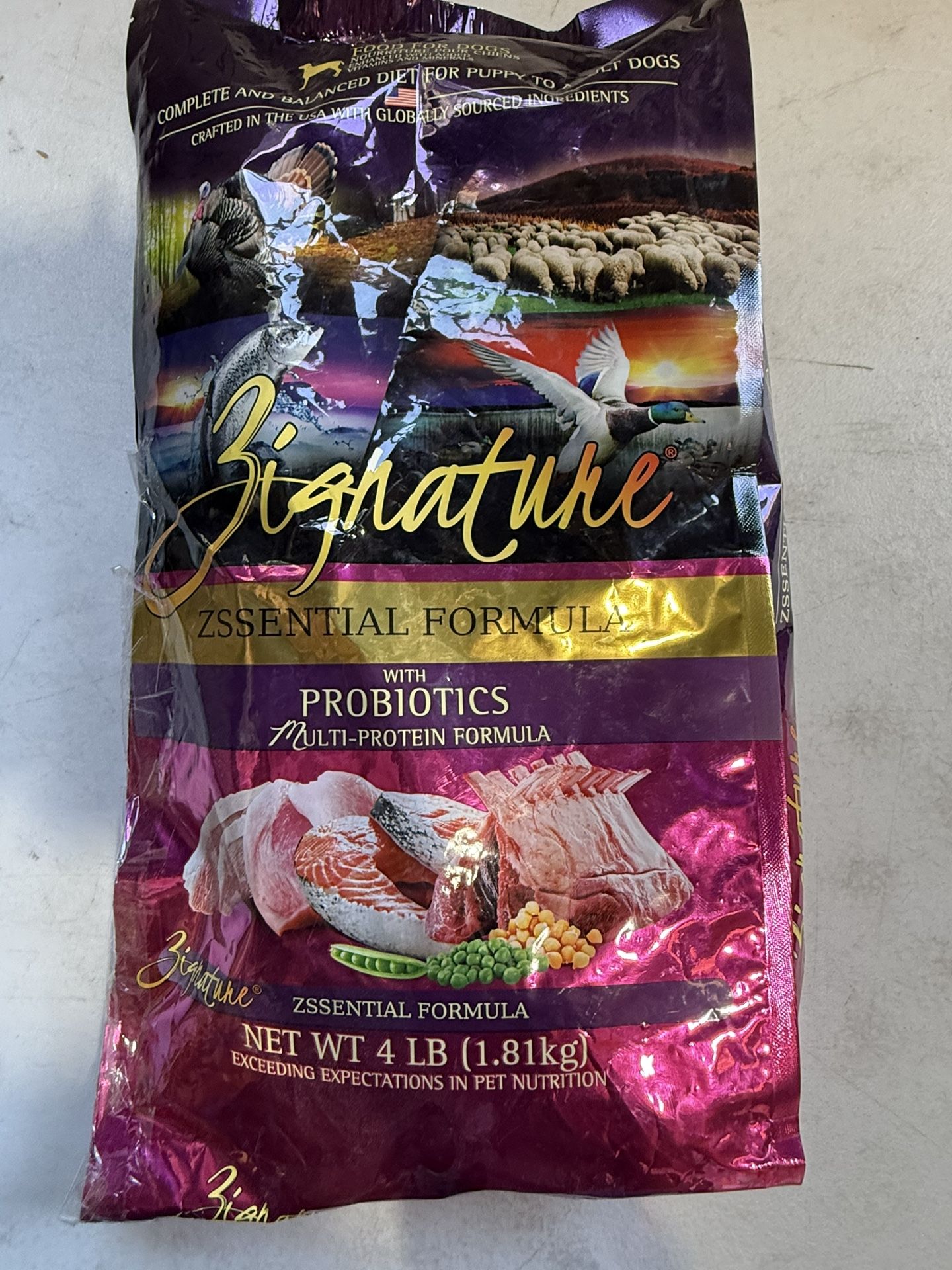 Dog Food Zssential Formula 4lbs $10
