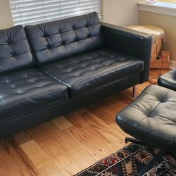 Ikea Morabo counch, assembled Idea Havberg chair & ottoman, 