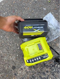Brand New RYOBI 40V Lithium-Ion 7.5Ah High Capacity Battery & Rapid Charger Kit