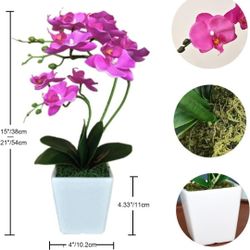 NEW 15" Tall ARTIFICIAL orchid Flower With Plant Pot