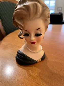 Mid Century Lady Head vases