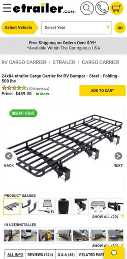 etrailer Cargo Carrier for RV Bumper Rack for Sale in Clackamas OR OfferUp