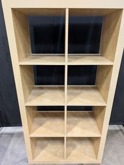 Versatile Light Wood-Tone Eight-Cubby Storage Unit