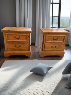 2 SOLID WOOD NIGHTSTANDS