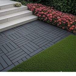 36 PCS Plastic Interlocking Deck Tiles 12" X 12" Indoor Outdoor Waterproof DIY Installation Flooring All Weather Use for Balcony Backyard Garden & Poo