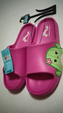 N. Peoria brand new squishmallows slide sandals womens 11 12 cactus with flower character description Has Pickup Location Options