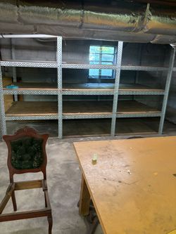 Metal shelves