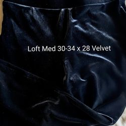 New Loft Very Black Velvet Stretchy Skinny Pants Or Leggings Size Med 8-10 Wide 2" Waistband Pullups, No Pockets, Polyester 94%, Spandex 6%.  30-34x28