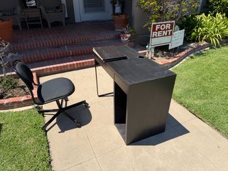 Black Computer Desk with Office Chair