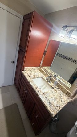 Vanity and storage closet