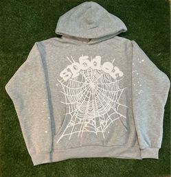 Grey OG web sp5der hoodie Size small