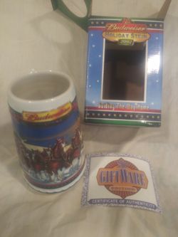 Budweiser Holiday Stein 2002