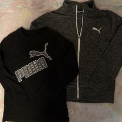 Puma fleece zip jacket & Puma long sleeves top (Boys size 8) 