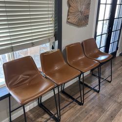 Faux Leather Barstool Set Of 4