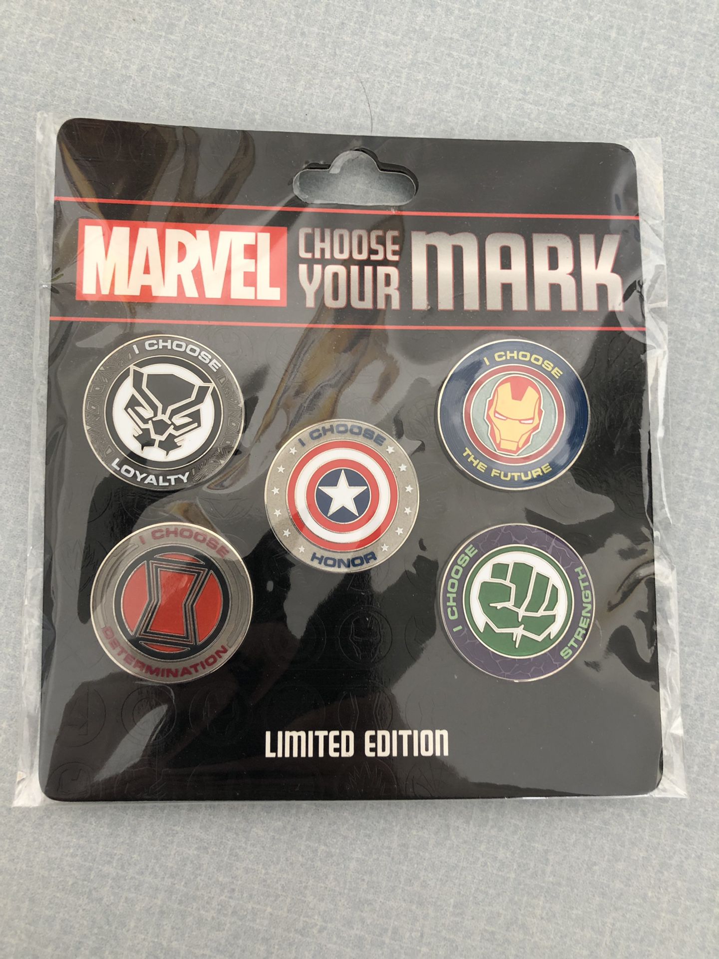 Brand new Disney Marvel choose your mark pass holder pins 1 and 2