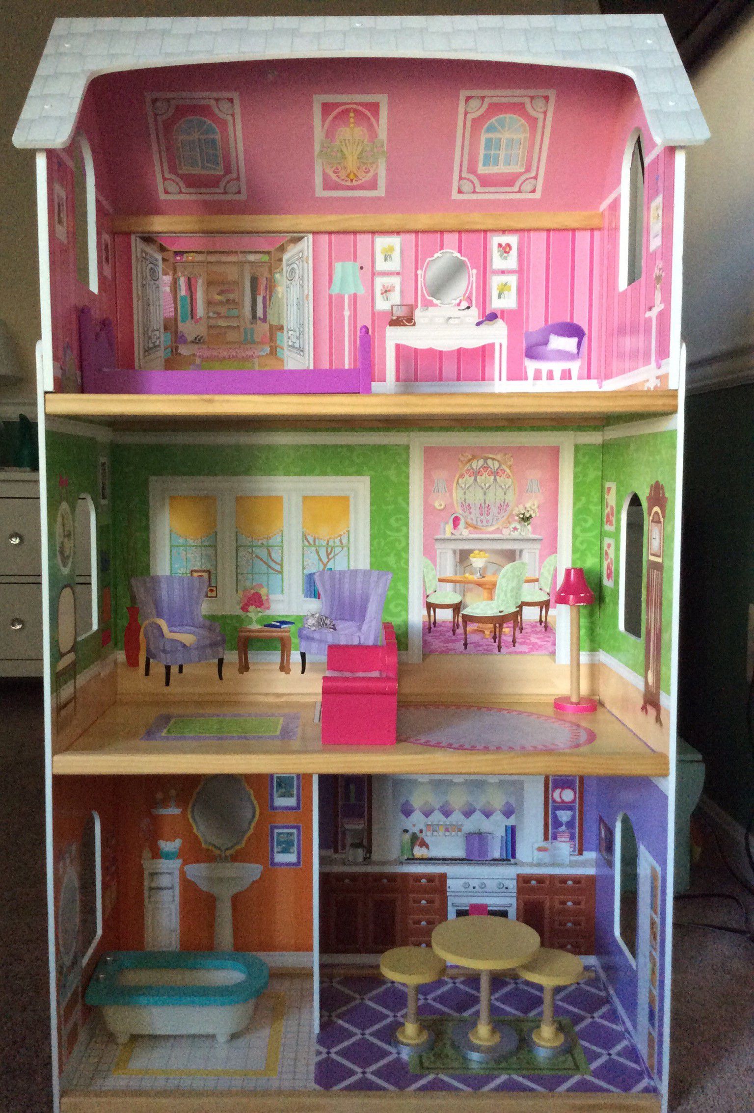 Large Doll House with Furniture