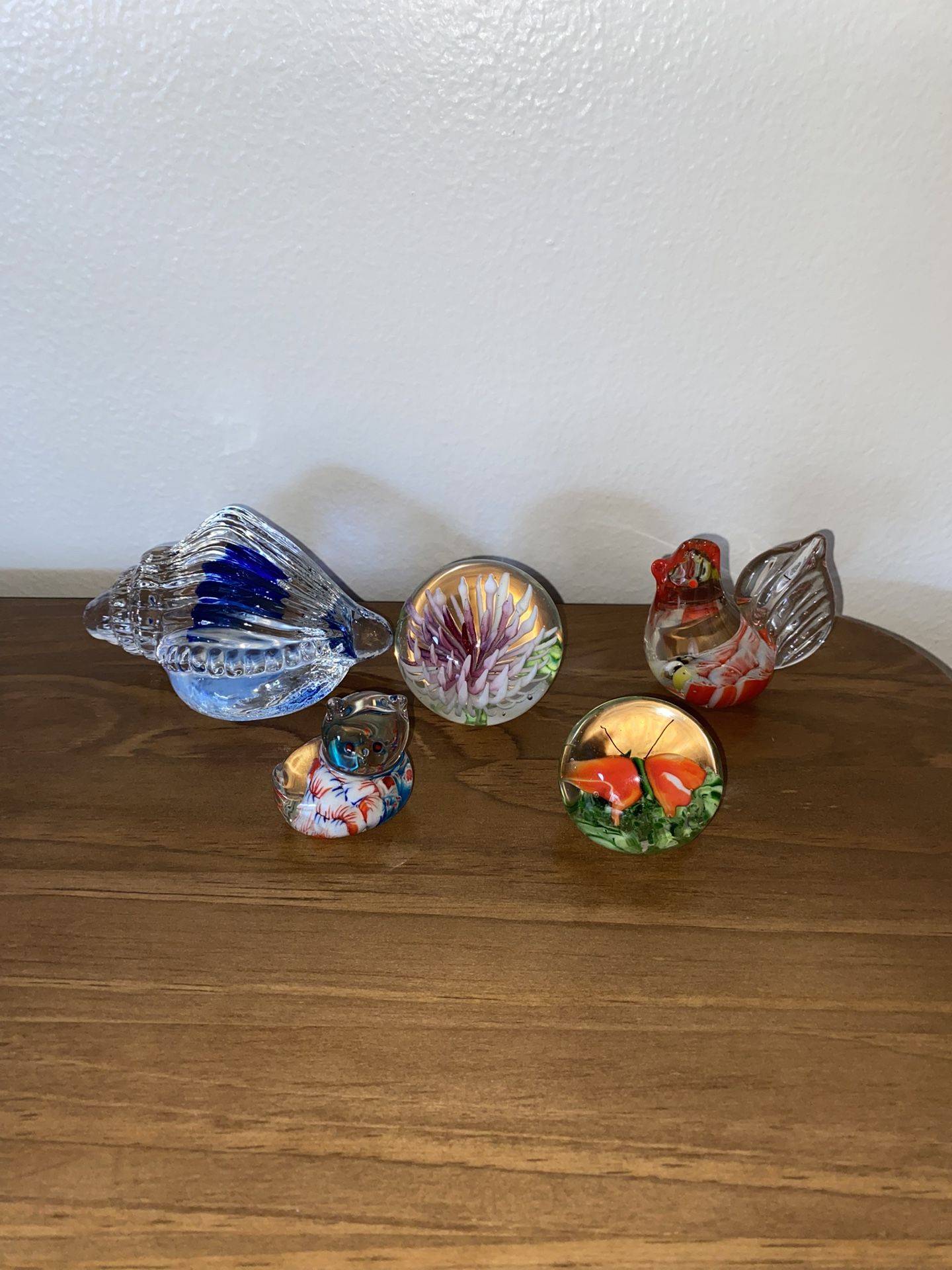 vintage glass paper weights