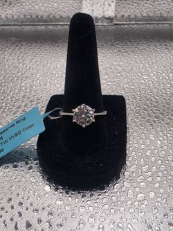 Sz 8 2ct Moissanite engagement ring sterling silver