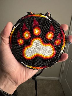 Handmade Beaded Bear Paw Medallions